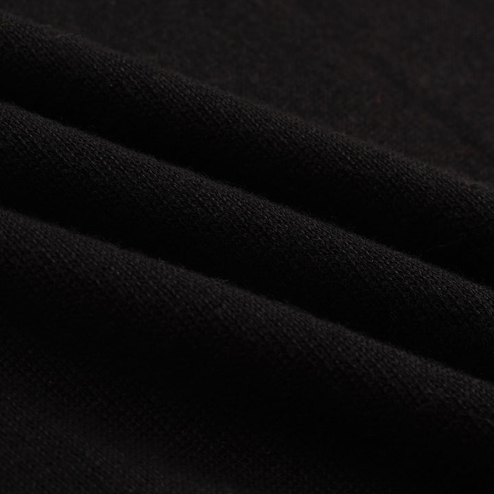 Men's black embroidered black cat head casual knitwear