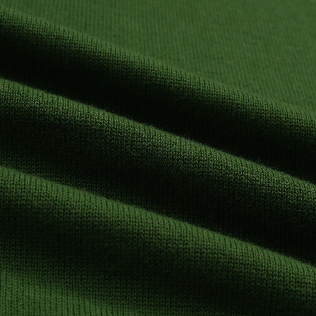 Men's green vintage art jacquard knitted polo shirt