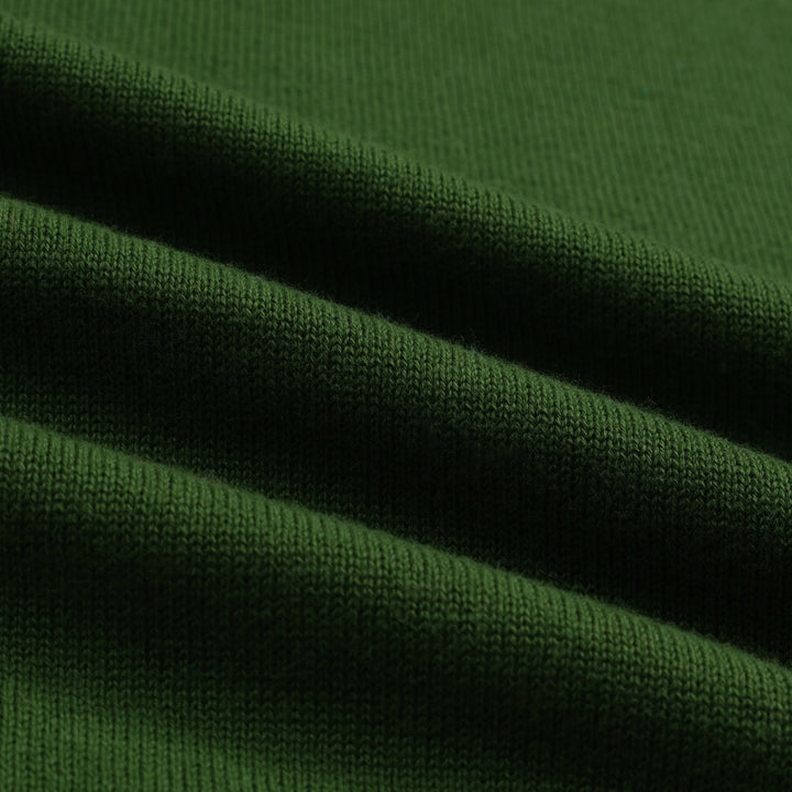 Men's green vintage art jacquard knitted polo shirt