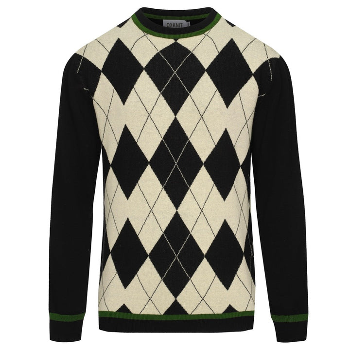 Men's black vintage art jacquard casual knitwear