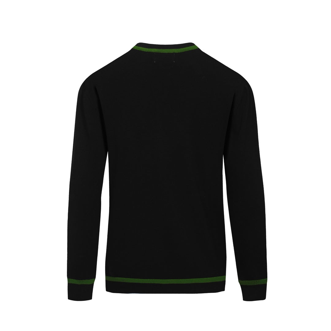 Men's black vintage art jacquard casual knitwear