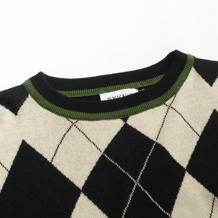 Men's black vintage art jacquard casual knitwear