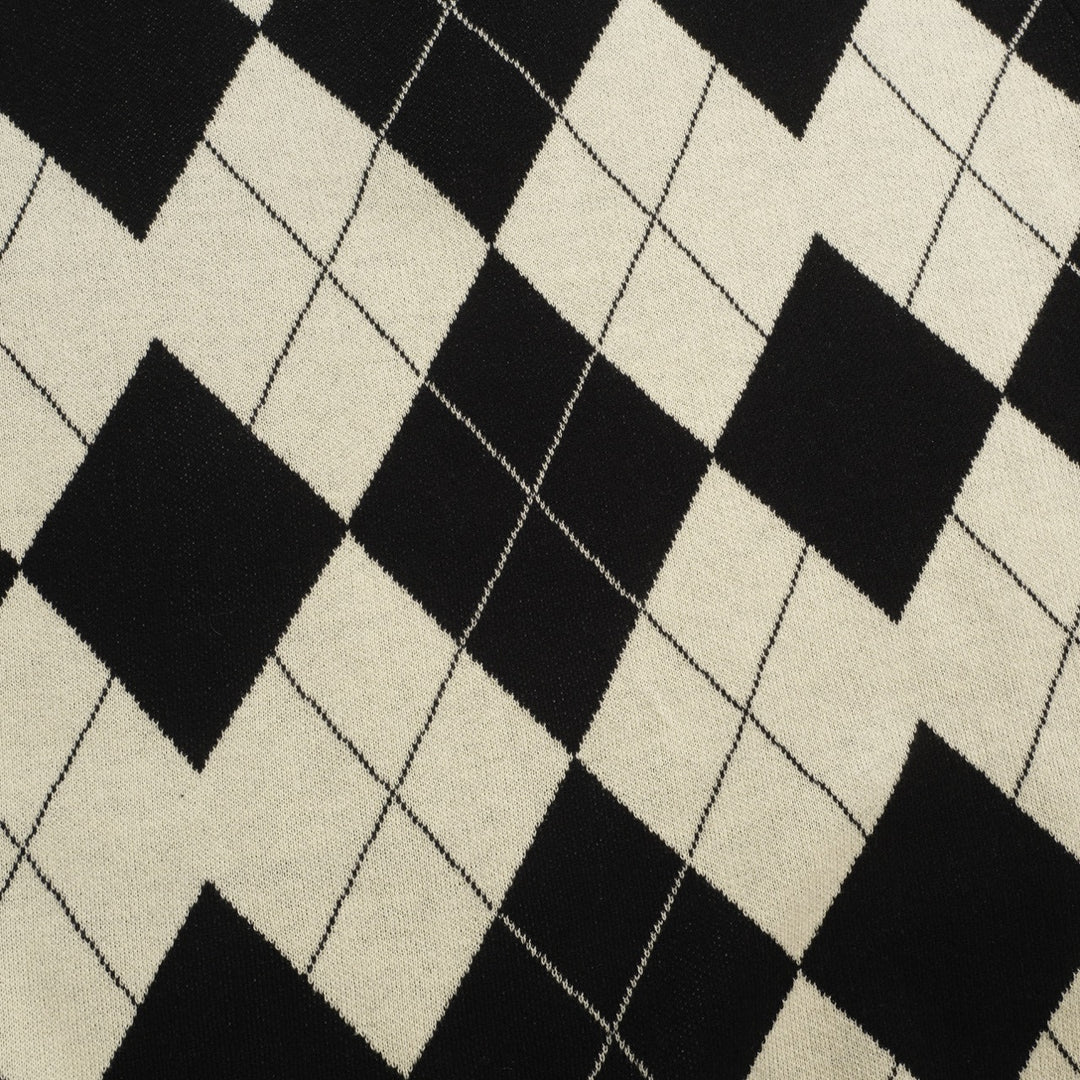 Men's black vintage art jacquard casual knitwear