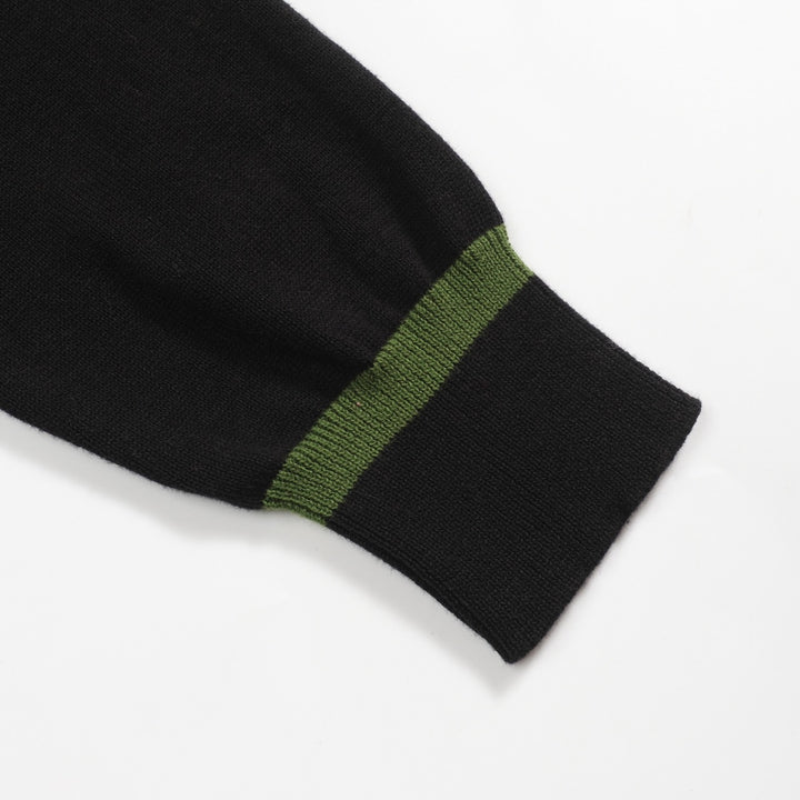 Men's black vintage art jacquard casual knitwear