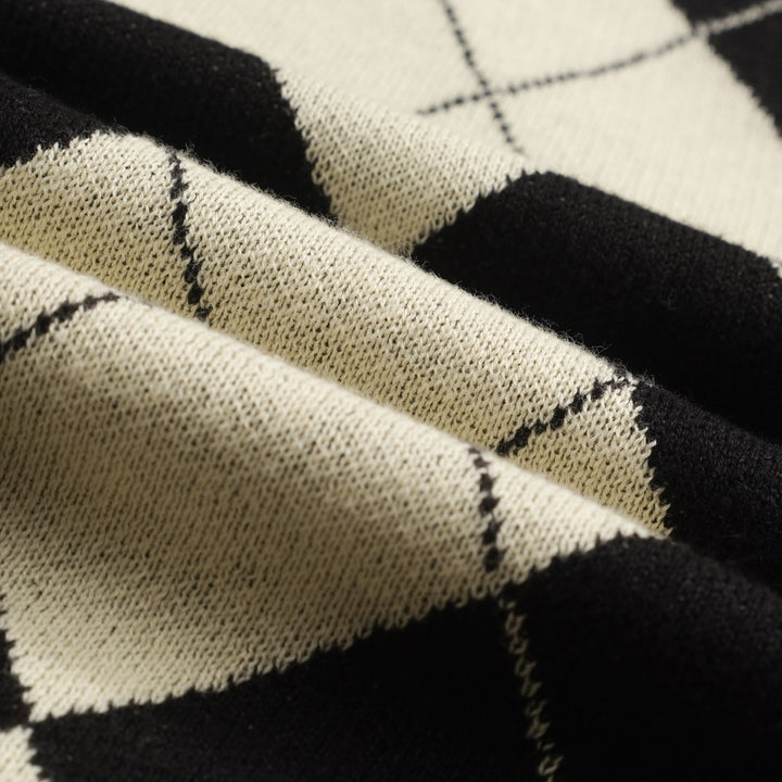 Men's black vintage art jacquard casual knitwear