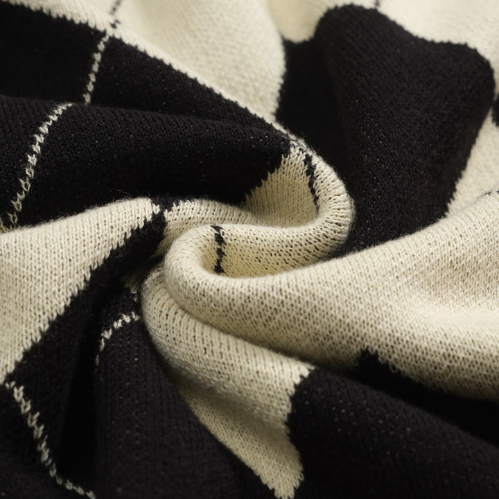 Men's black vintage art jacquard casual knitwear