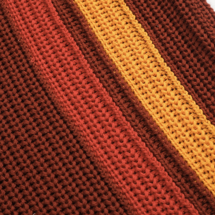 Polo da uomo a righe marrone stile retrò college