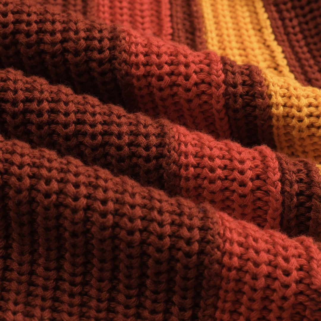 Polo da uomo a righe marrone stile retrò college