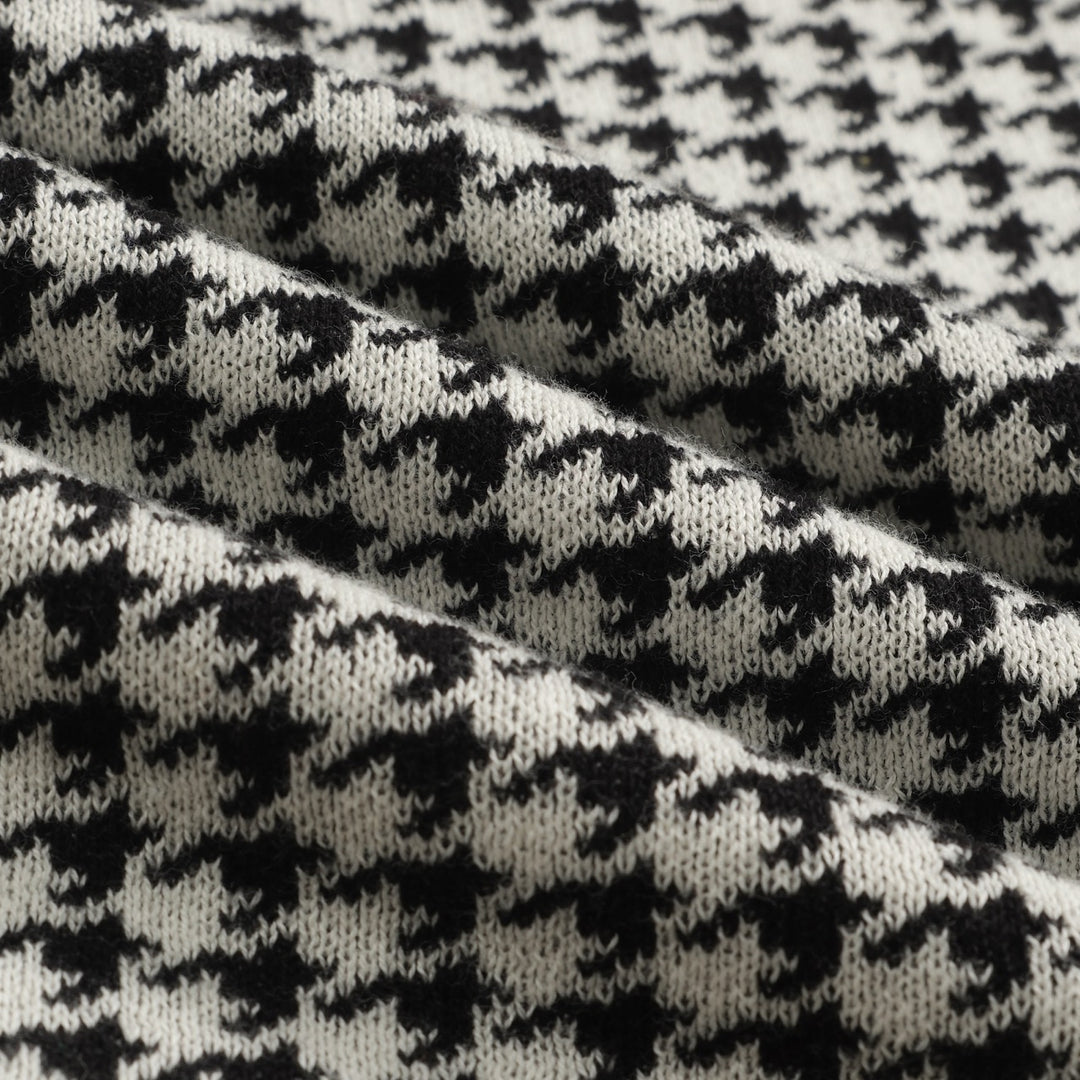 Svart street retro strikket poloskjorte for menn