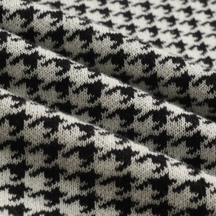 Svart street retro strikket poloskjorte for menn