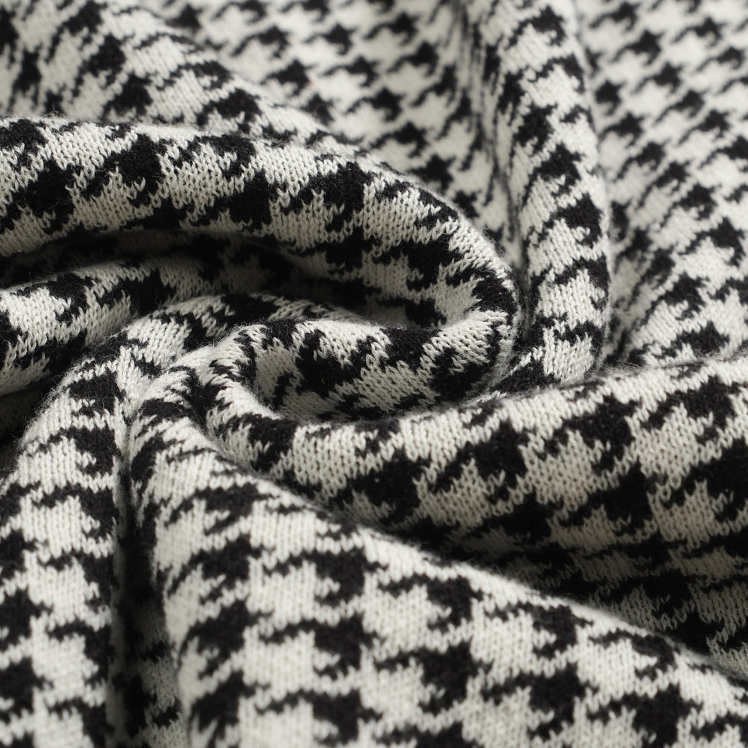 Svart street retro strikket poloskjorte for menn