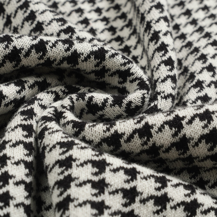 Svart street retro strikket poloskjorte for menn