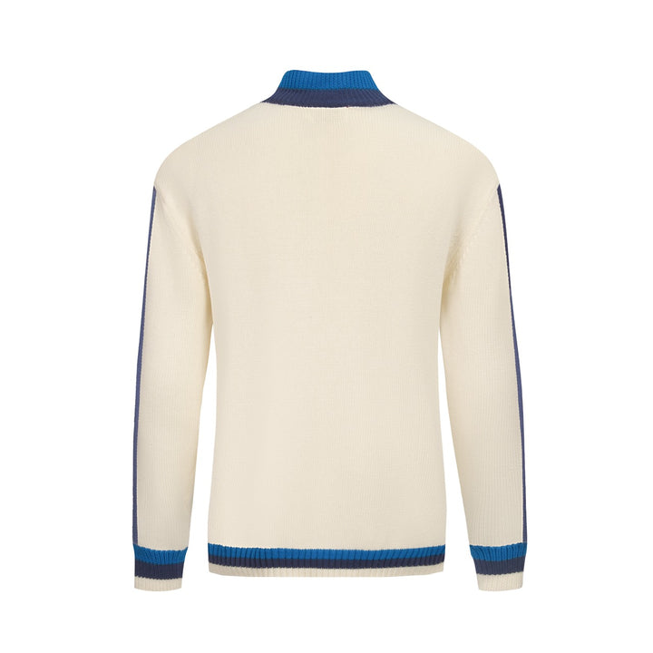 Men's white fashionable artistic striped knitwear