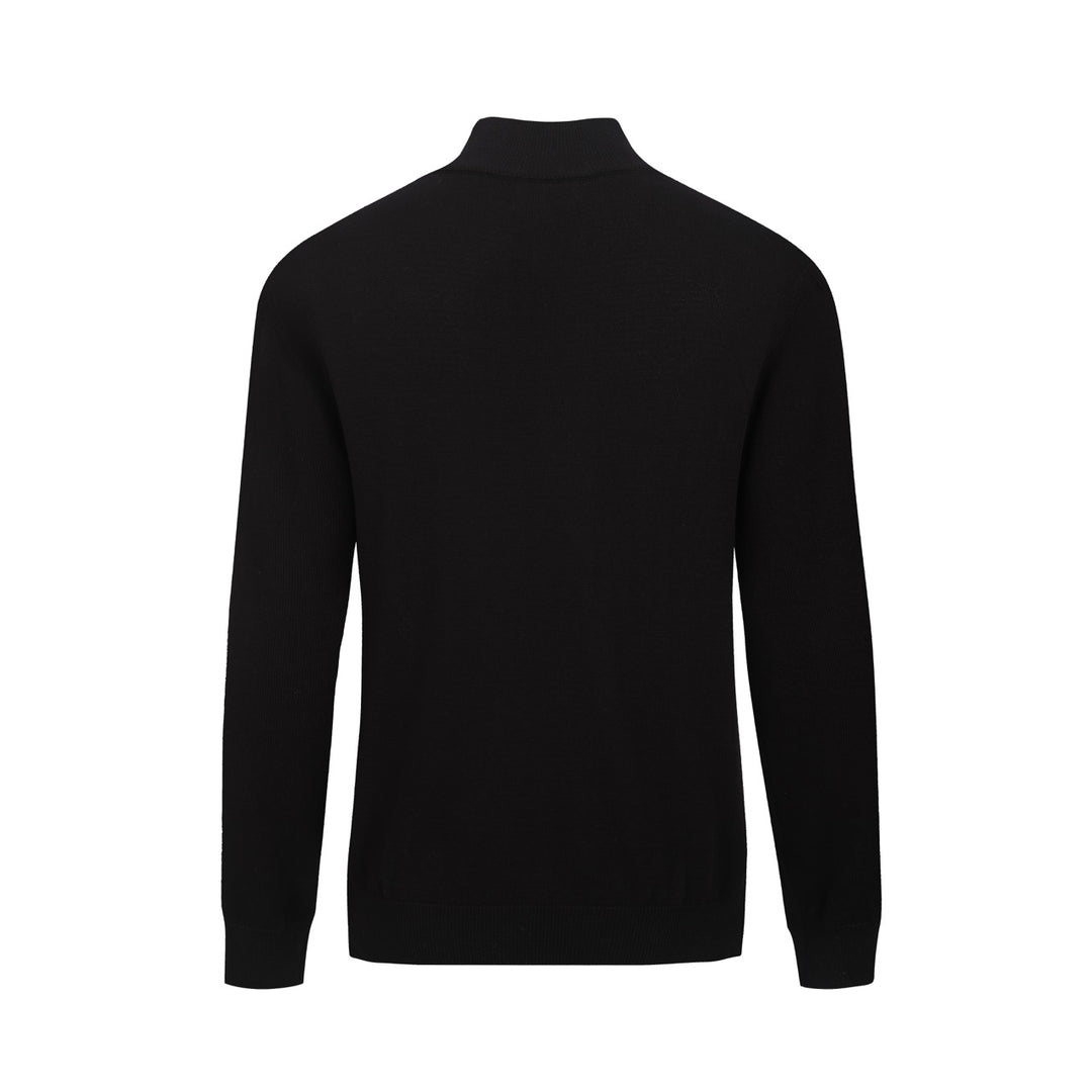 Zwart retro-roze jacquard breiwerk met hoge hals voor heren