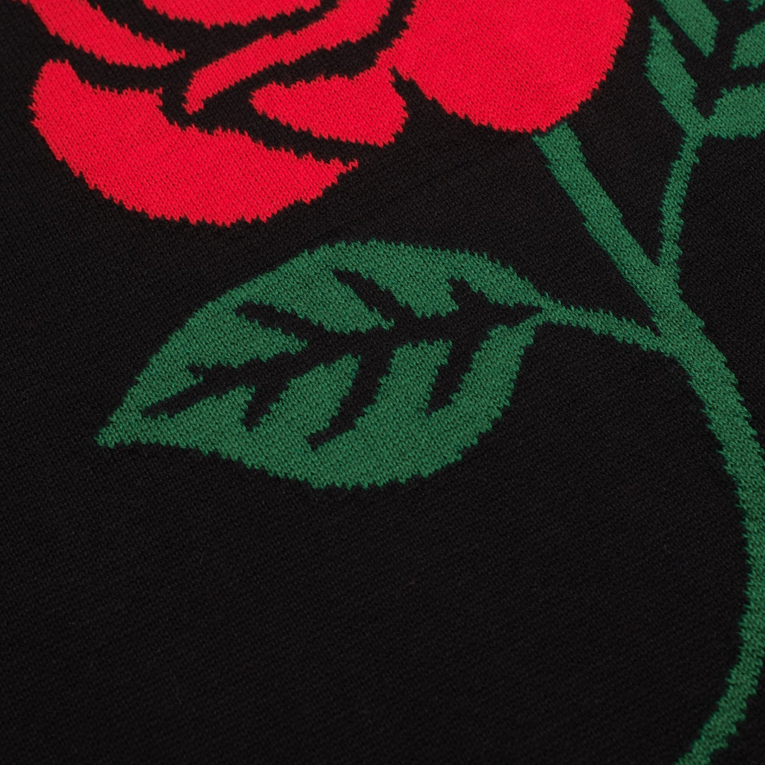 Zwart retro-roze jacquard breiwerk met hoge hals voor heren