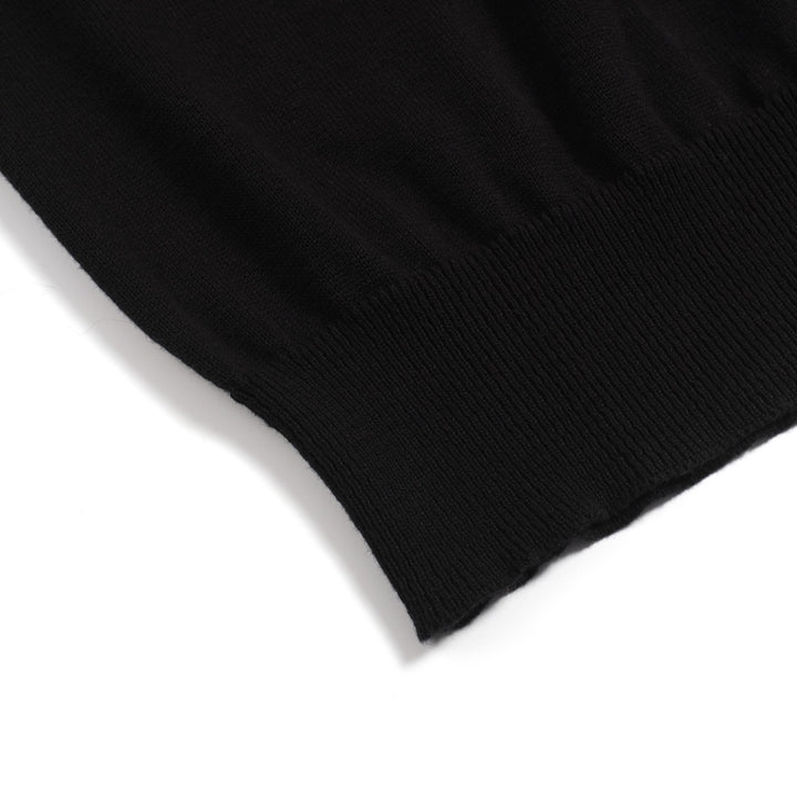 Zwart retro-roze jacquard breiwerk met hoge hals voor heren