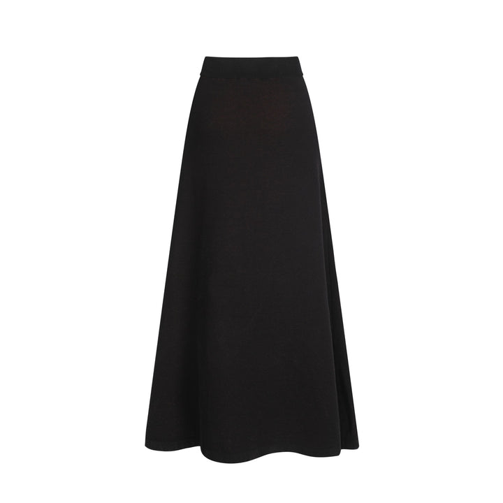 Saia feminina de malha jacquard preta retrô rosa arte