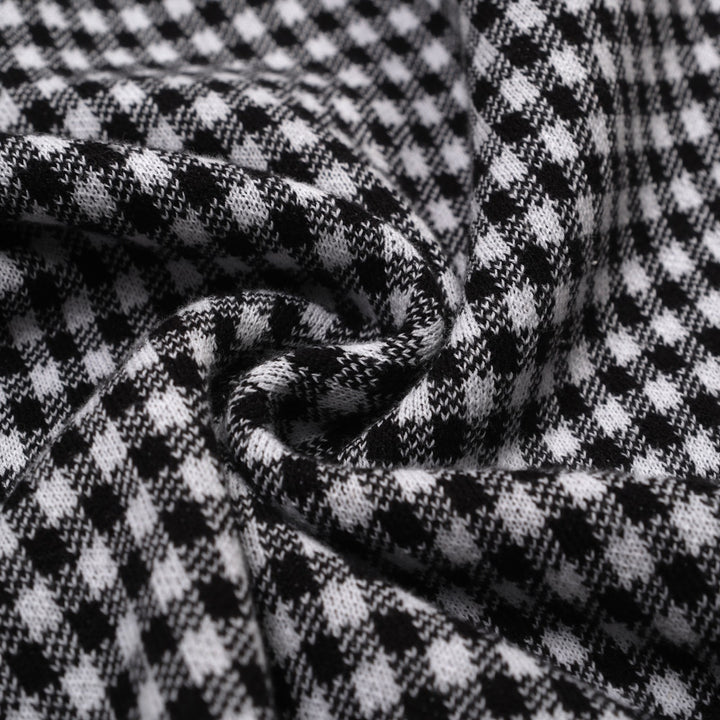 Camisa pólo jacquard masculina retrô preta elegante com padrão de rua