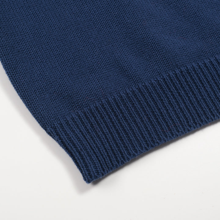 Men's dark blue vintage striped artistic fashion street jacquard knitwear