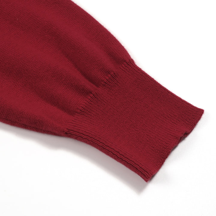 Men's red vintage striped artistic fashion street jacquard knitwear