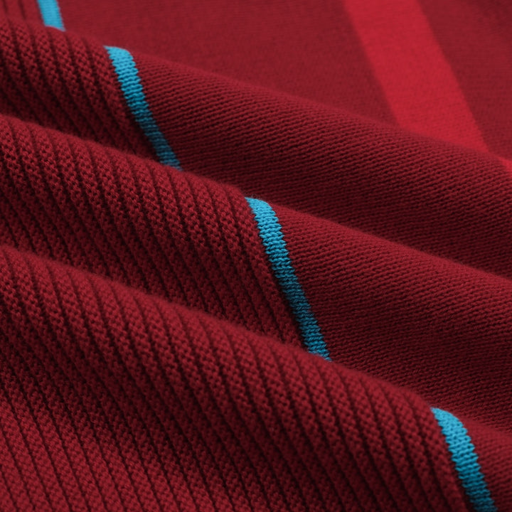 Men's red vintage striped artistic fashion street jacquard knitwear