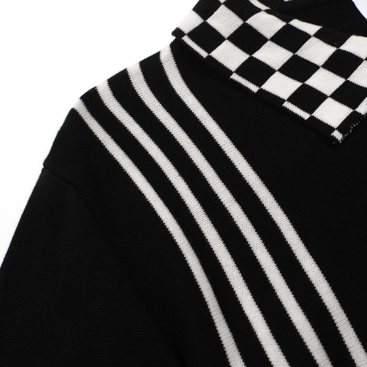 Men's black vintage striped artistic fashion street cardigan