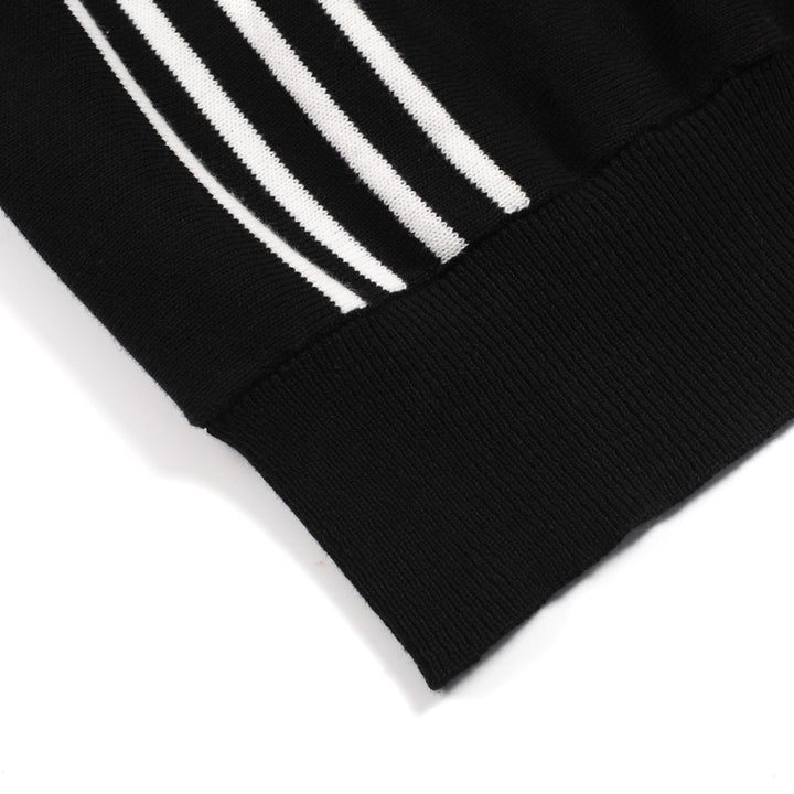 Men's black vintage striped artistic fashion street cardigan