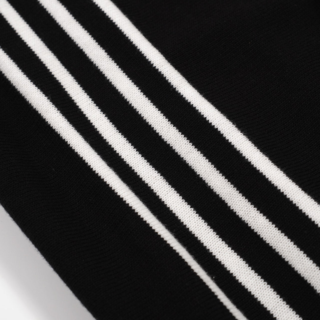 Men's black vintage striped artistic fashion street cardigan