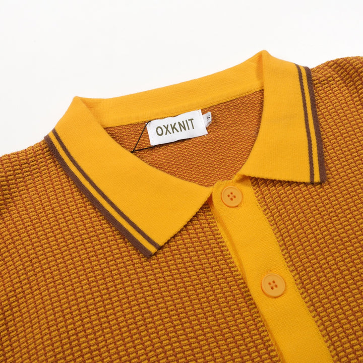 Cardigã masculino amarelo retrô elegante de arte de rua