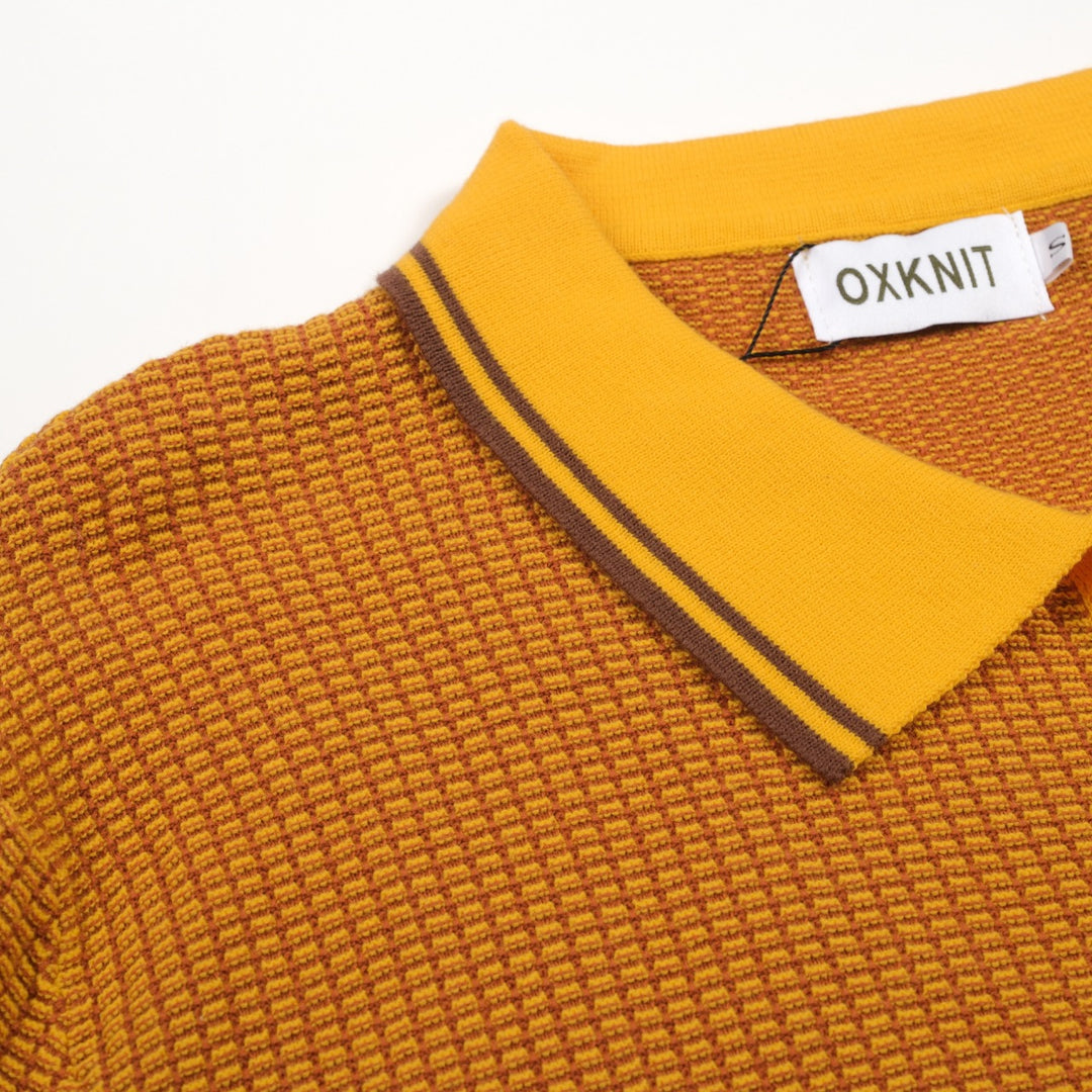 Cardigã masculino amarelo retrô elegante de arte de rua