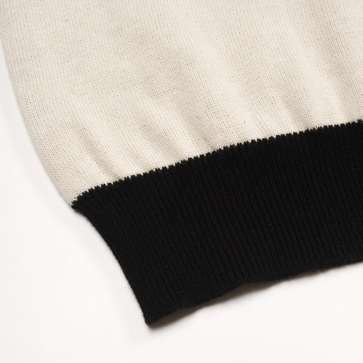 Kvinders hvide abrikos kunstnerisk kat retro mode Jacquard strik