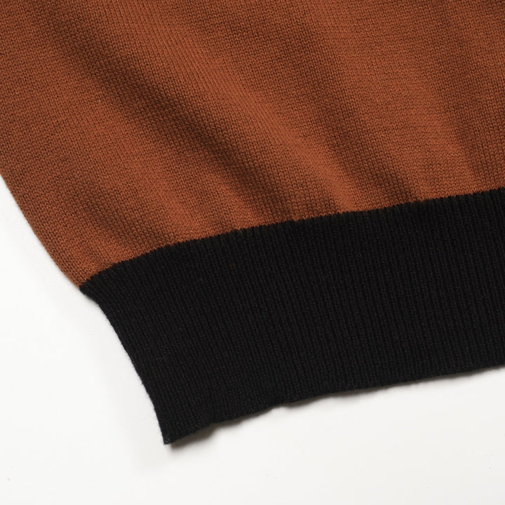 Women's Brown Vintage Cat Star Art Fashion Jacquard Knitwear