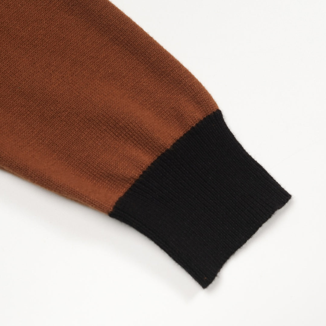 Women's Brown Vintage Cat Star Art Fashion Jacquard Knitwear