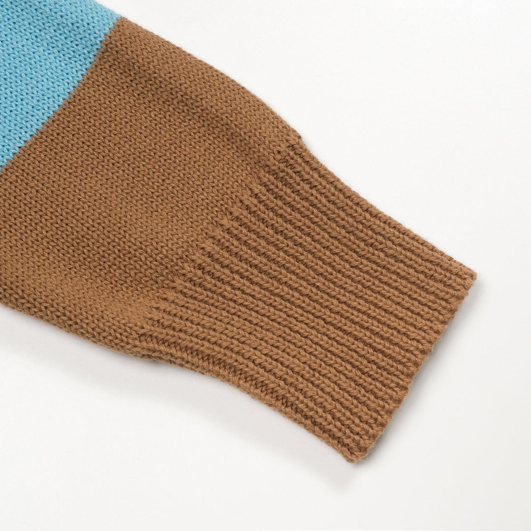 Mehrfarbige, künstlerische Retro-Street-Jacquard-Rundhals-Strickware für Herren