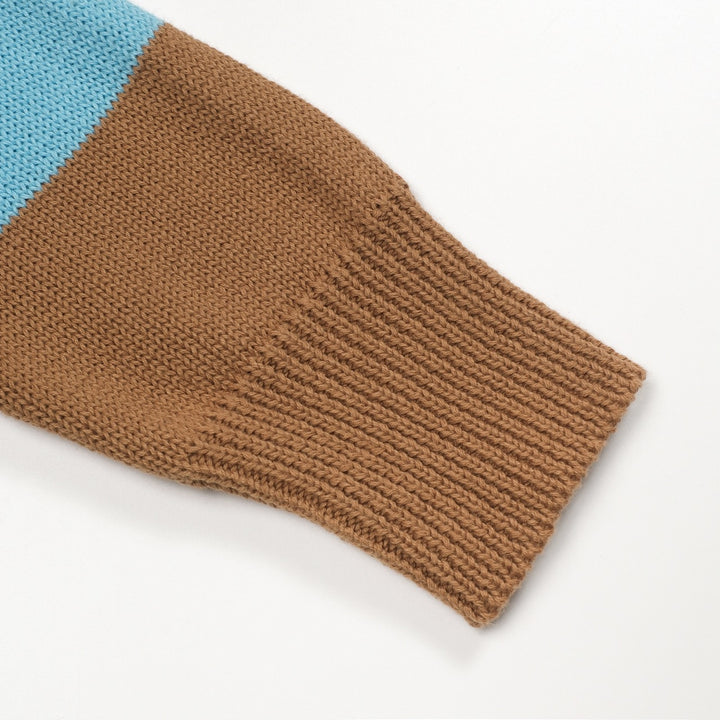 Mehrfarbige, künstlerische Retro-Street-Jacquard-Rundhals-Strickware für Herren