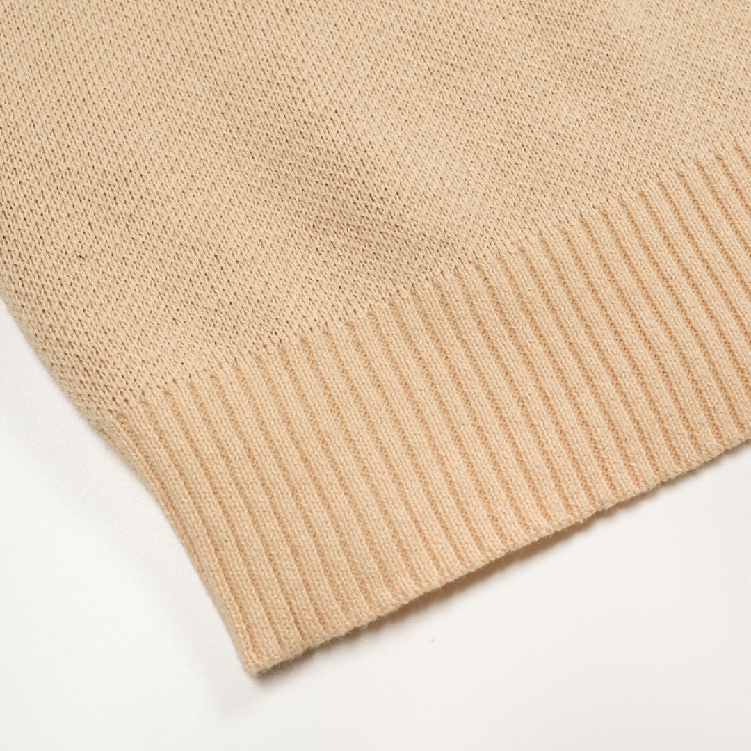 Kakifarvet, retro jacquardstrikket cardigan med dyreprint til mænd