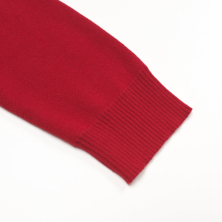 Men's Red Classic Vintage Fashion Jacquard Knitted Cardigan