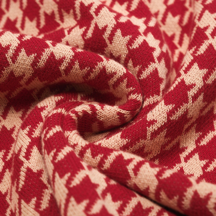 Men's Red Classic Vintage Fashion Jacquard Knitted Cardigan