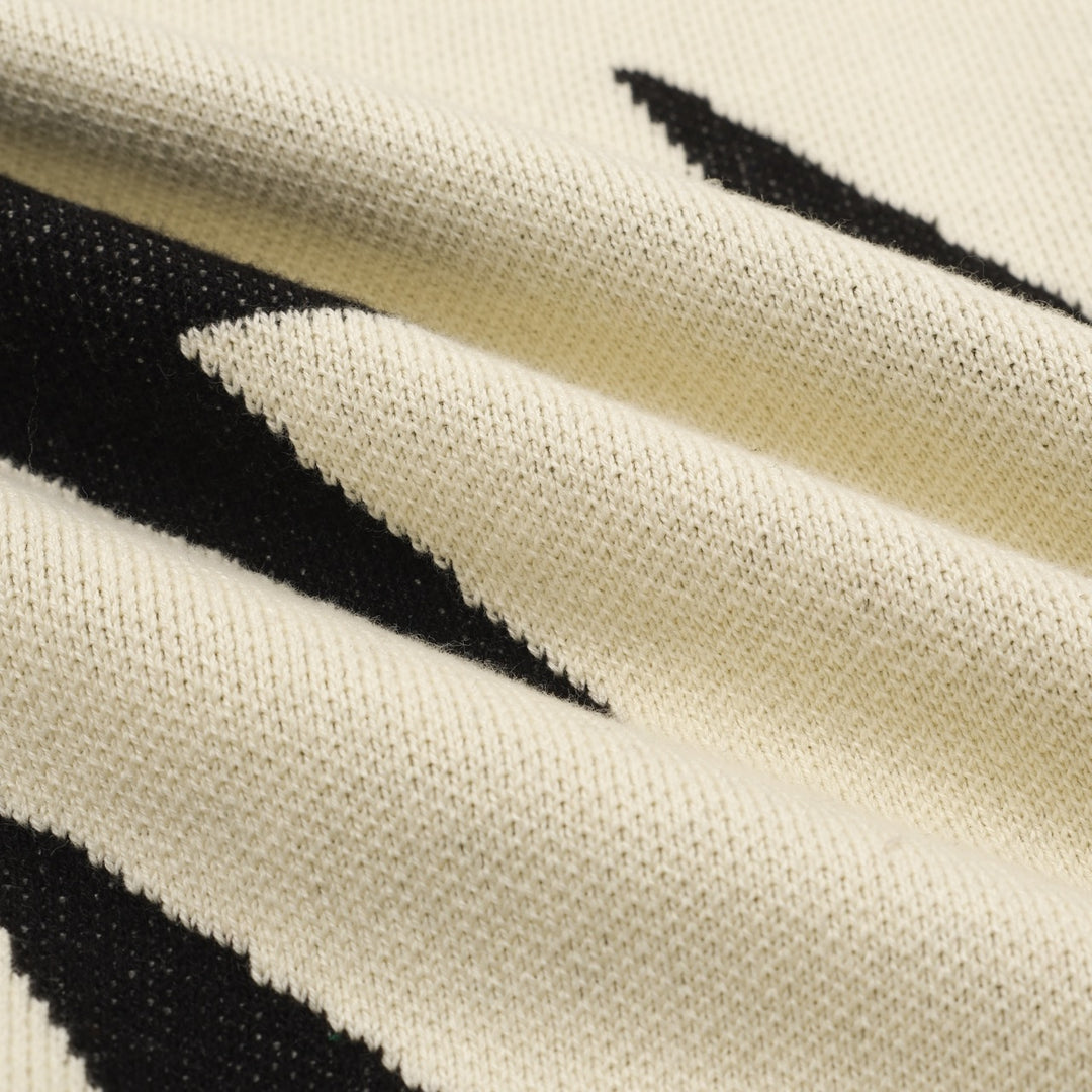 Abrikos Klassisk Retro Lightning Jacquard strikket cardigan til mænd