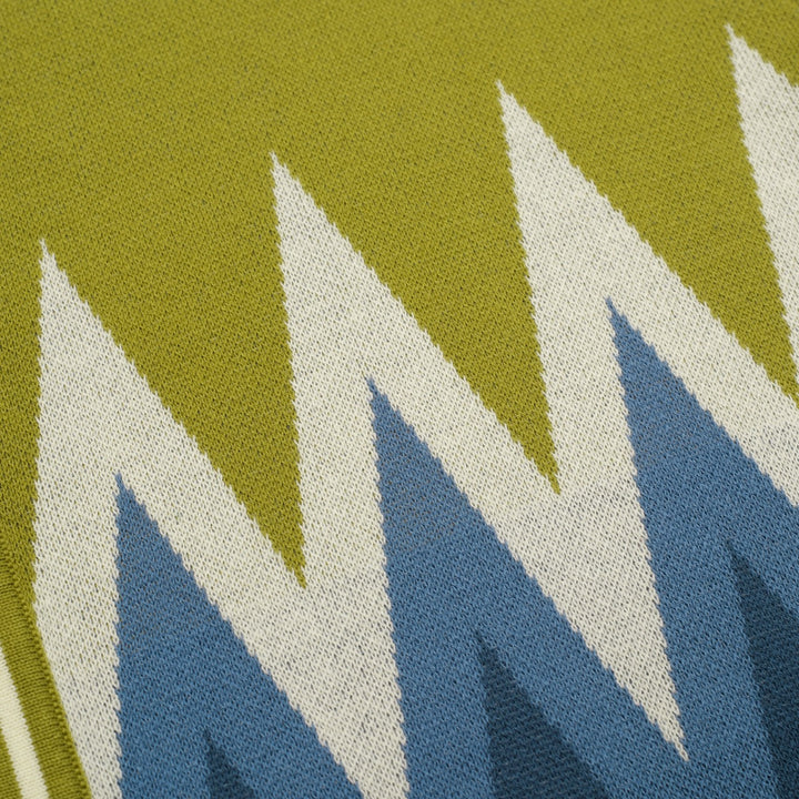 Men's Green Classic Vintage Striped Art Jacquard Knitted Cardigan