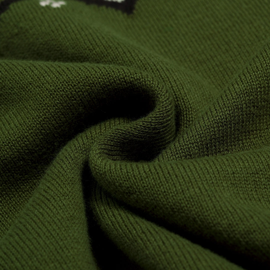 Malhas jacquard femininas com design clássico de flor de gato