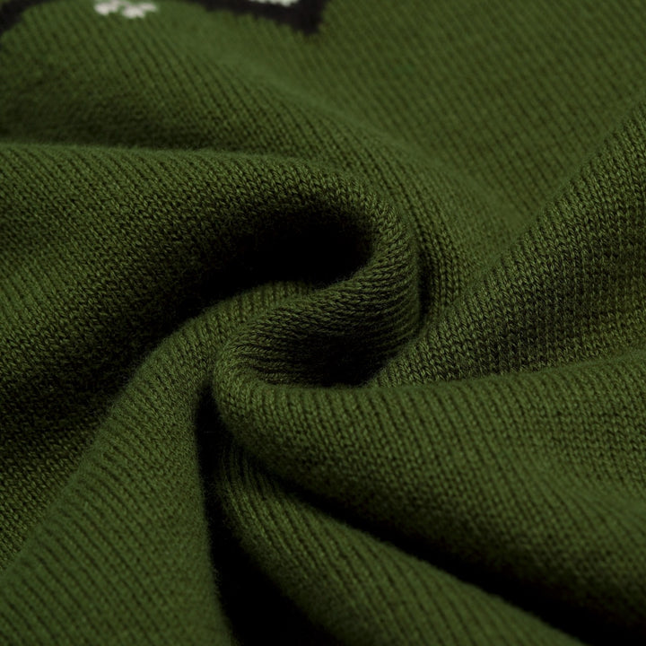 Malhas jacquard femininas com design clássico de flor de gato
