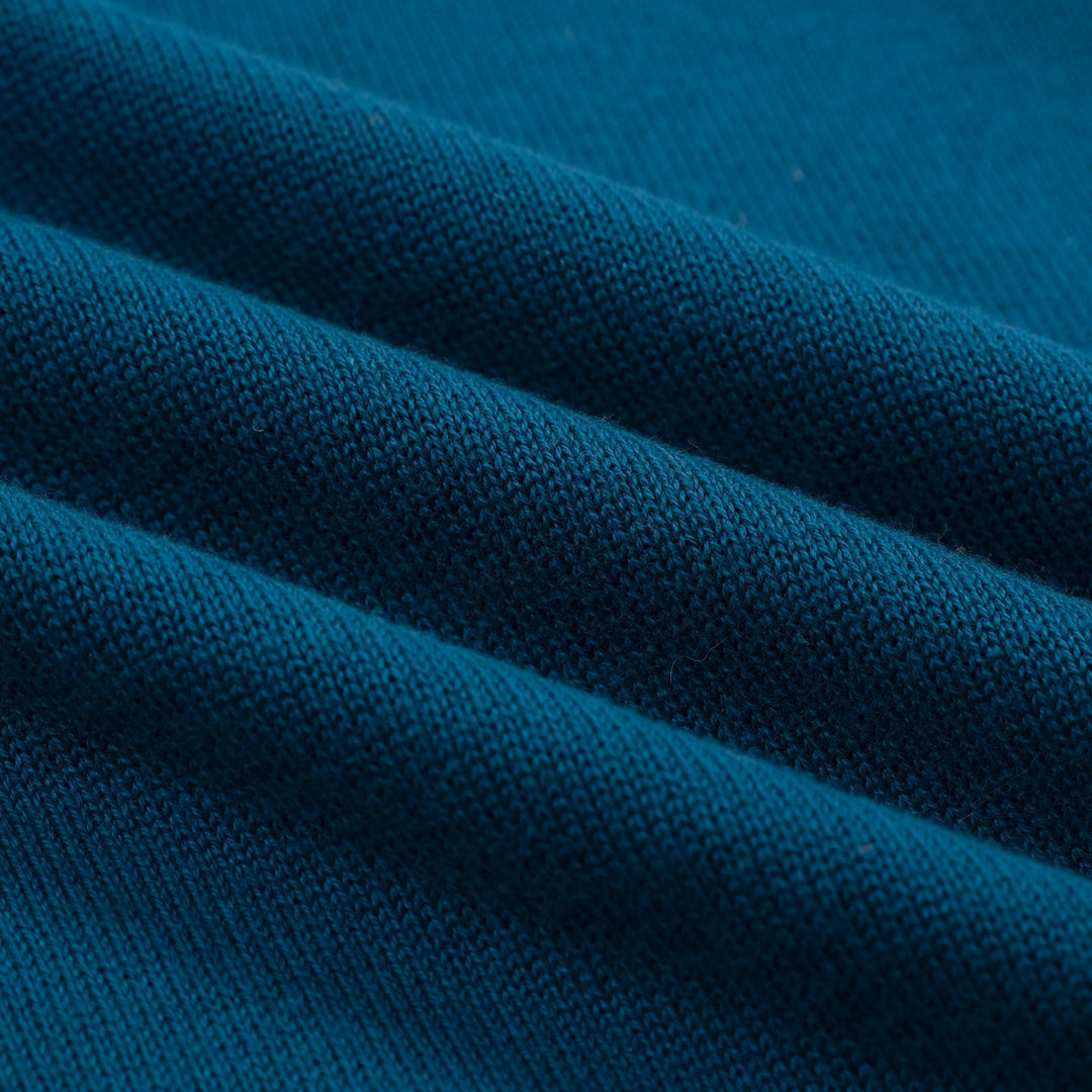 Men's Blue Rocket Planet Embroidered polo Knit Shirt