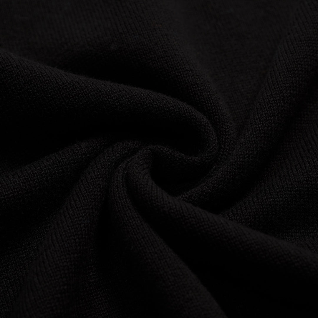 Svart klassisk lyn-brodert T-skjorte for menn