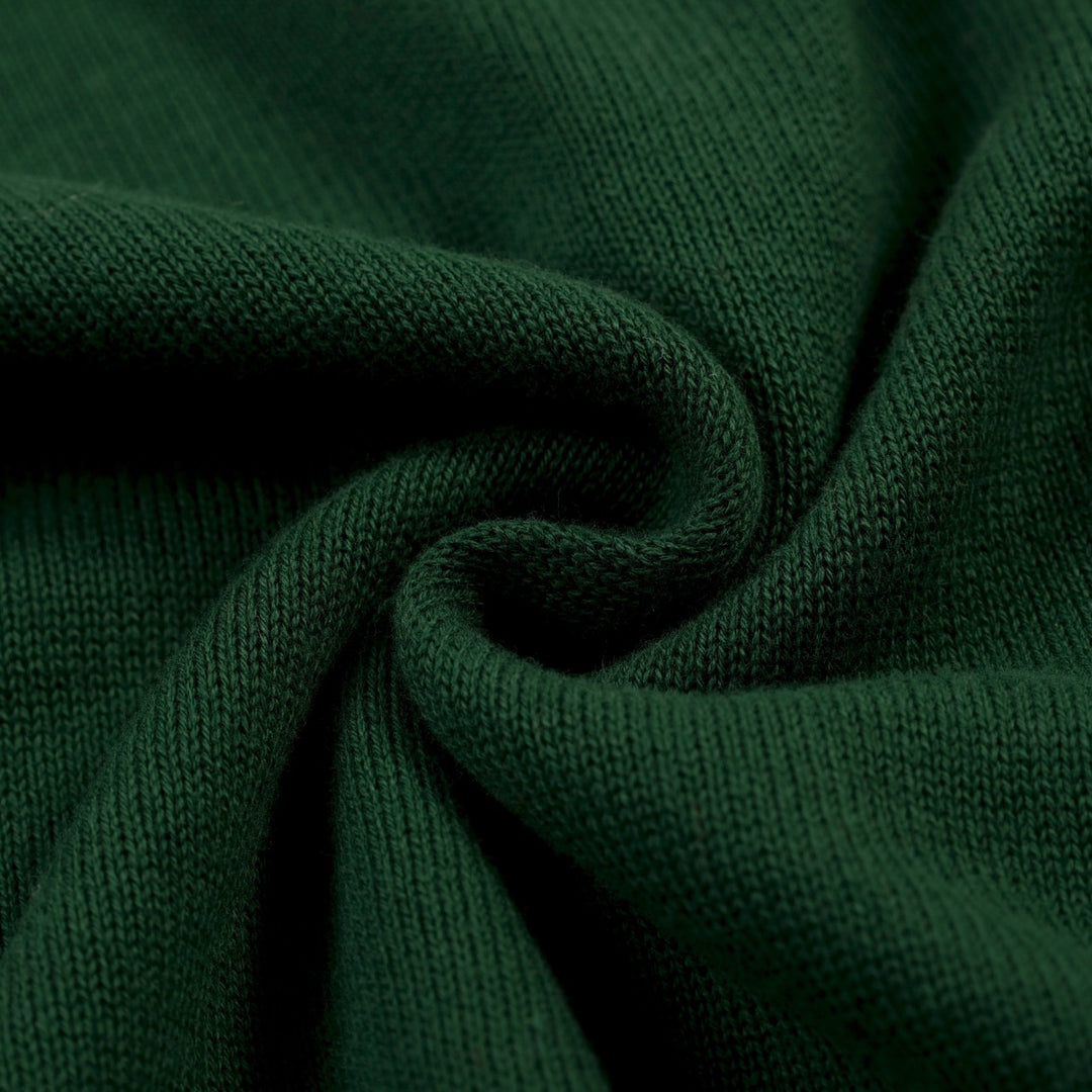 Groen gestreept retro-jacquardgebreid herenoverhemd