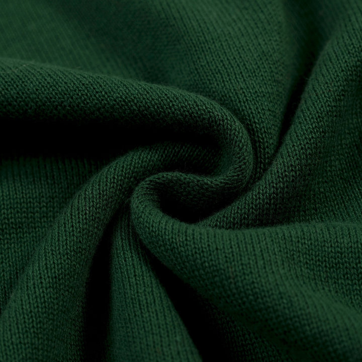 Groen gestreept retro-jacquardgebreid herenoverhemd