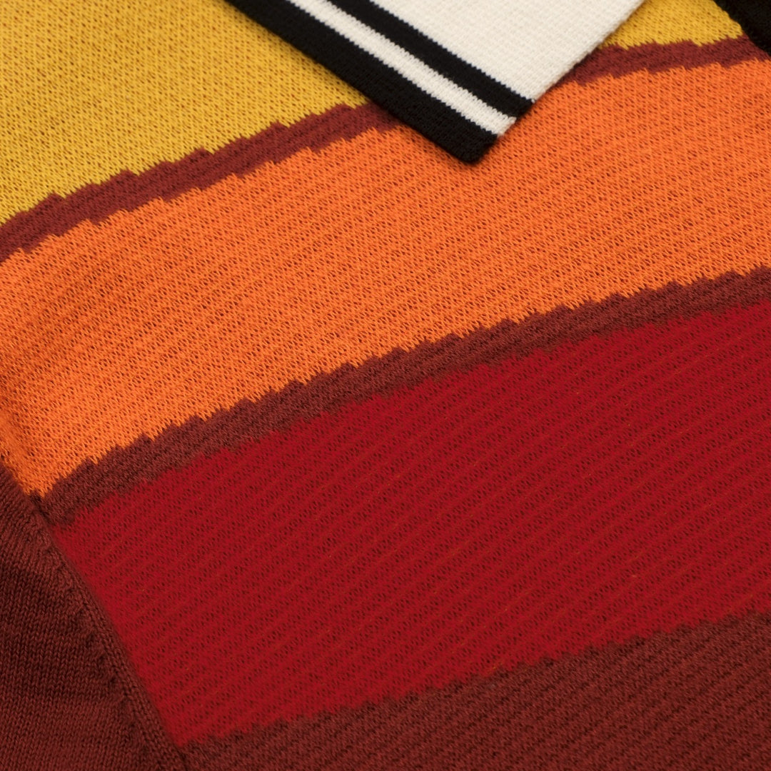 Brun retro motekunstdesign strikket cardigan for menn