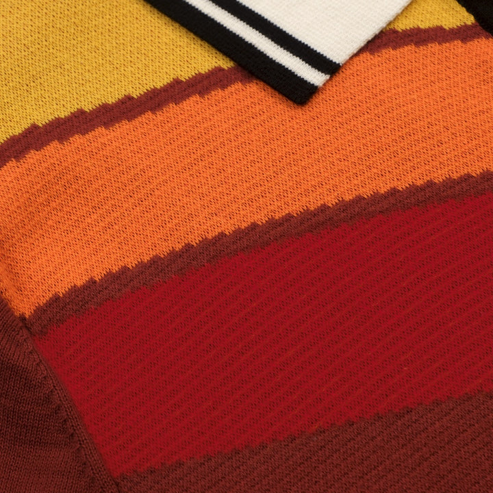 Brun retro motekunstdesign strikket cardigan for menn