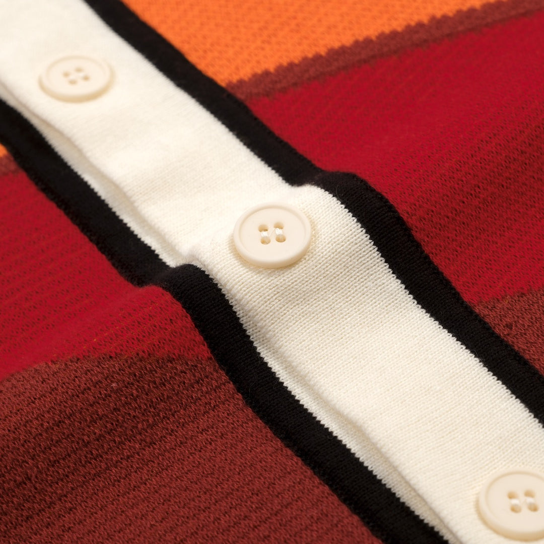 Brun retro motekunstdesign strikket cardigan for menn