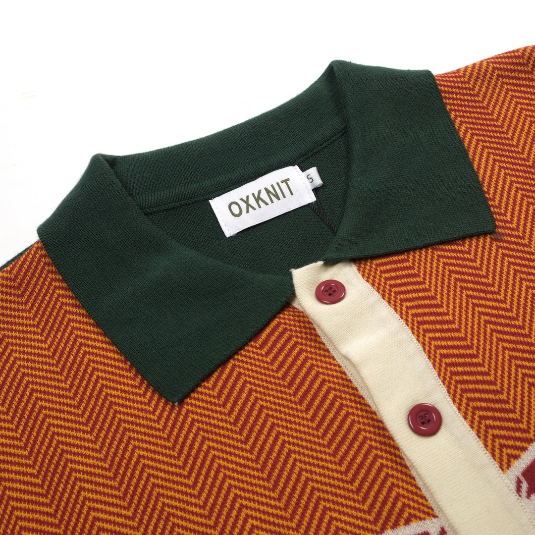 Cardigan de malha listrado de arte retrô multicolorido masculino